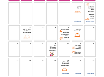 Agenda del euskera de junio