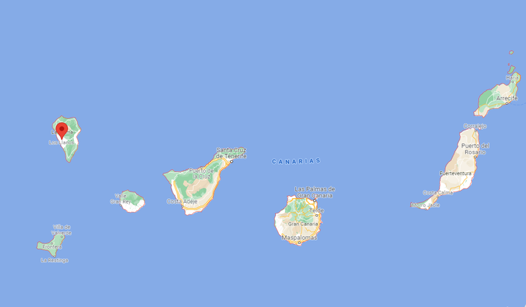 Mapa de las islas canarias.