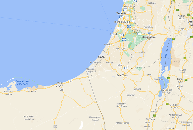 Mapa de Gaza.