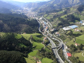 Vista áerea de Eibar.