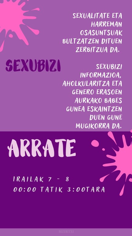 Sexu bizi puntu morea Arrate