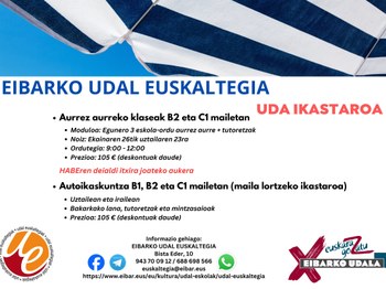 Uda Ikastarorako matrikula zabalik ekainaren 1etik 20ra arte